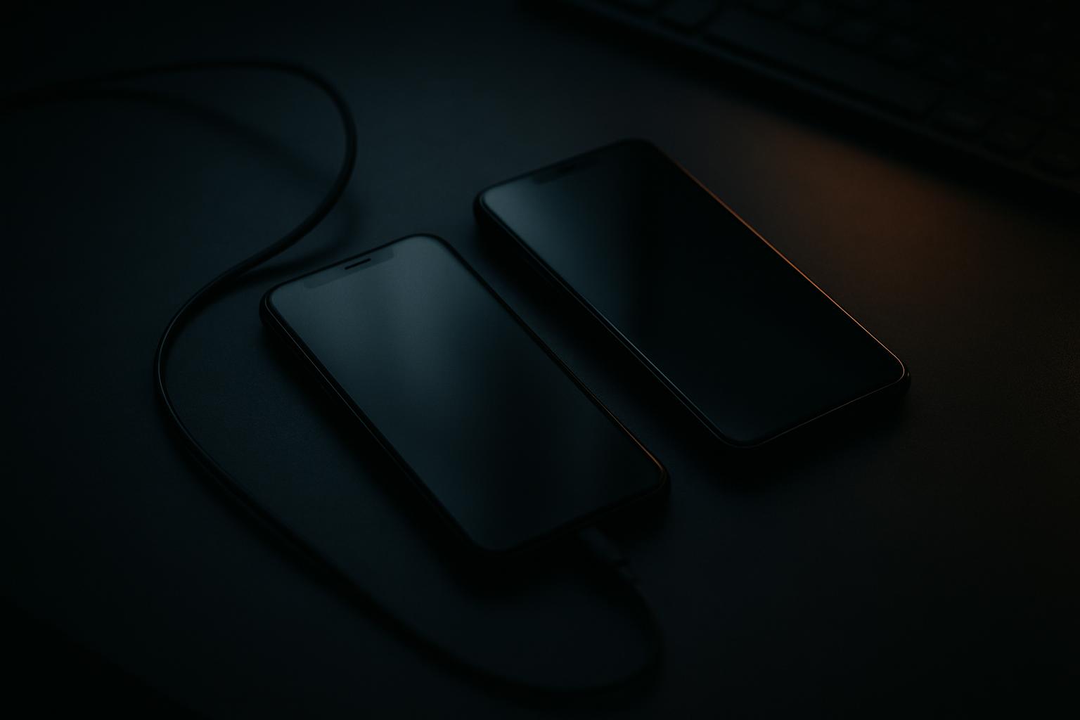 Smartphone glowing softly in darkness