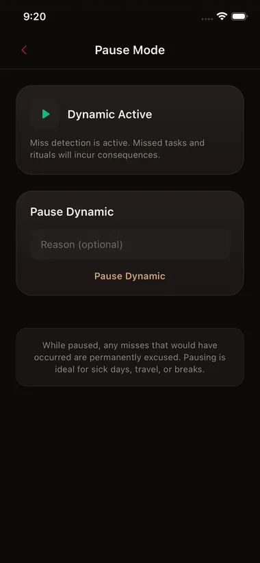 Pause mode